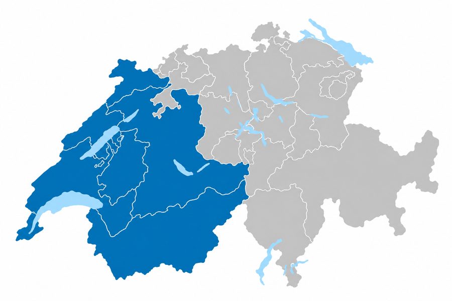 Carte de la Suisse romande